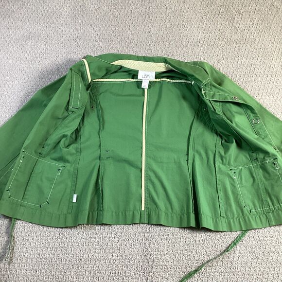 LOFT Green Lightweight Cotton Jacket with Tie Waist Size Medium - Picture 6 of 7